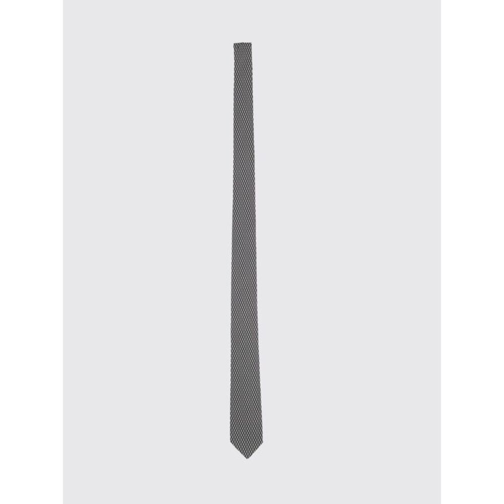 Lardini Men Lardini Silk Tie With Geometric Diamond Pattern